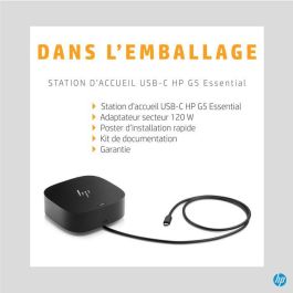 HP USB-C G5 Essential Dock, Base de Conexión Compacta con Cable USB-C, Soporte para Triple Monitor, Conexión Ethernet y Carga de Portátiles HP USB-C G5 Essential Dock, Base de Conexión Compacta con Cable USB-C, Soporte para Triple Monitor, Conexión Ethernet y Carga de Portátiles