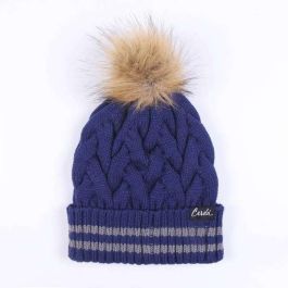 Cerdá Gorro de Invierno Tricot con Pompom de Harry Potter - Escudo Ravenclaw Azul Oscuro - Talla Única para Adultos 100% Acrílico