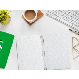 Liderpapel Cuaderno Espiral A5 Pautaguía Tapa Blanda 40 Hojas 75gr Cuadro Pautado 3mm Color Verde