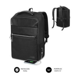 Mochila Subblim Business V2 AP Backpack para Portátiles hasta 15.6"/ Puerto USB/ Negra