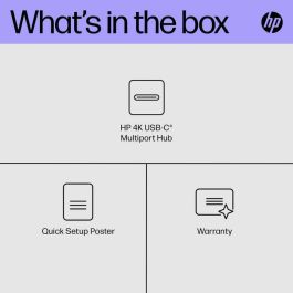 HP Hub USB-C Multiport 4K para Portátiles, Conexión Versátil y Carga