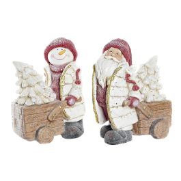 Figura Navidad Tradicional DKD Home Decor Rojo Blanco 23 x 42 x 35 cm (2 Unidades)