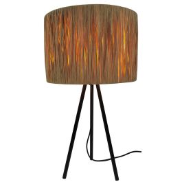 DKD Home Decor Lámpara Sobremesa Colonial Marrón Negro E27 Rafia Metal Ratán 30x51x30 cm (2 Unidades) Precio: 90.49999948. SKU: S3031486