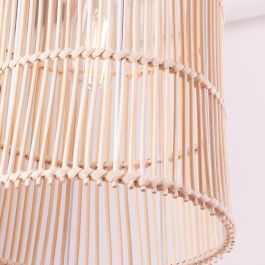 SKD-AP-RATAN Lámpara Colgante Evelynn de Ratán, compatible Bombilla E27 LED, Cable Regulable para Salón, Dormitorio, Comedor