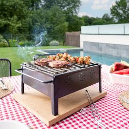 Sauvic Barbacoa de sobremesa 2905 - Parrilla inoxidable 25x20cm, hierro pintado anticalórico, resistente hasta 600°C, apta lavavajillas Sauvic Barbacoa de sobremesa 2905 - Parrilla inoxidable 25x20cm, hierro pintado anticalórico, resistente hasta 600°C, apta lavavajillas