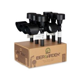 IBERGARDEN Baliza Solar Articulada Negra Plástico 12x26x5.5 cm Polipropileno LED IP44 (Set de 24)