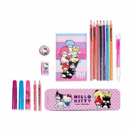 Hello Kitty Set de Papelería Coloreable. Kit de Material Escolar para Dibujar y Pintar. Edad Recomendada +3 Años.