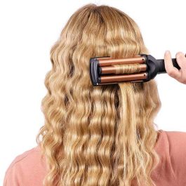 BaByliss W2447E Ondulador de Pelo Deep Waves Styler con Placas de Turmalina-Cerámica Anchas y 3 Temperaturas (160-200°C)