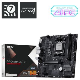 MSI Placa Base PRO B840M-B AMD Socket AM5 DDR5 MATX 911-7E76-002 Precio: 107.49999975. SKU: B16NC93QWP