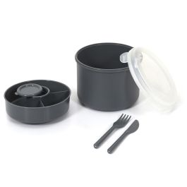 Cook Concept Fiambrera Take Away Cilíndrica con Cubiertos 1.4 L Colores Surtidos