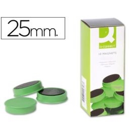 Iman Para Sujecion Q-Connect Ideal Para Pizarras Magneticas25 mm Verde Caja De 10 Unidades