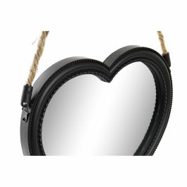 Juego de Espejos DKD Home Decor Espejo Corazón Negro PP 2 Unidades (27 x 3 x 27 cm)