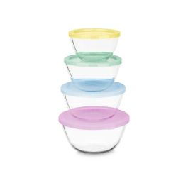 Set de Fiambreras Vivalto B2-21-S4 Plástico Vidrio de Borosilicato 800 ml 1 L 1,6 L 2,1 L (4 Unidades)