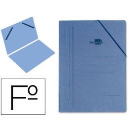 Carpeta Liderpapel Gomas Folio Sencilla Carton Compacto Azul 10 unidades