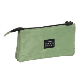 Safta Portatodo Triple Minnie Mouse 'Mint Shadow' Verde Militar 22x12x3 cm Taslon Acolchado para Niños +3 años