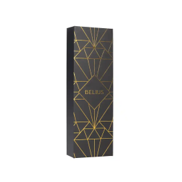 Belius Soiree Bolígrafo de Aluminio Negro y Dorado Tinta Azul Diseño Art Deco