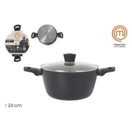 Cacerola con tapa de vidrio 24 cm aluminio forjado 2.8 mm (4 Unidades) Precio: 129.88999947. SKU: B16G4H3EHJ