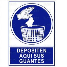 Señal 1608 Plástico 345X245 ''Depositen Aquí Sus Guantes'' Duver Precio: 6.50000021. SKU: B12PS7Y852