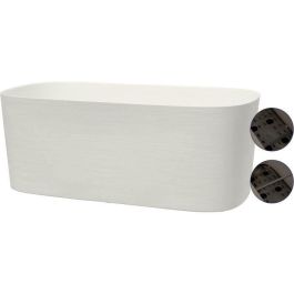 Garden Id 08310401 Jardinera Respect con Reserva de Agua, Blanco, 50x17 cm, 100% Reciclable de Residuos Domésticos, Superficie Estructurada