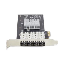 StarTech.com Tarjeta de Red P041 gri 4X Sfp Doble Puerto SFP Gigabit Ethernet PCIe 2.0 x1 para Servidores/Estaciones de Trabajo