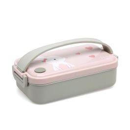 Caja Almuerzo Acero Inoxidable Conejo Rosa