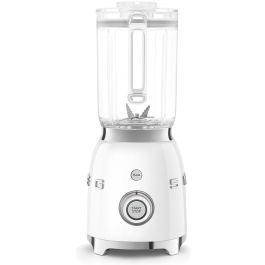 SMEG BLF03WHEU Batidora de Vaso 1,5 L 800 W con Función de Impulso y Picahielos Color Blanco Pastel