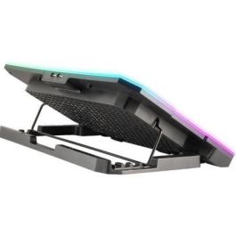 NGS HEROSTAND Base Refrigeradora para Portátiles 15.6" con 6 ventiladores, Iluminación LED RGB, Pantalla LCD y 2 puertos USB
