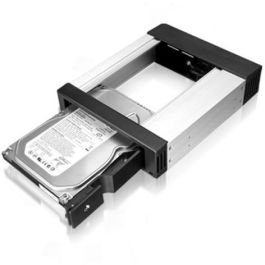 ICY BOX Wechselrahmen 1xSATA/SAS 3.5" a 1xSATA Host en bahía 5.25" EasySwap sin bandeja, Aluminio/Plástico