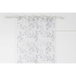 DKD Home Decor Cortina Visillo Oriental de Hojas Poliester Azul Blanco 270 x 140 cm - Pack 2 Unidades