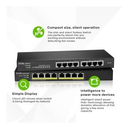 Zyxel GS1915-8 Switch Gestionado 8 Puertos Gigabit Ethernet Smart Hybrid Mode Cloud Fanless