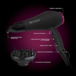 Secador de pelo - REVLON - RVDR5251E - Perfect Heat - 2000 W - Motor AC - 2 velocidades - Negro / Rosa