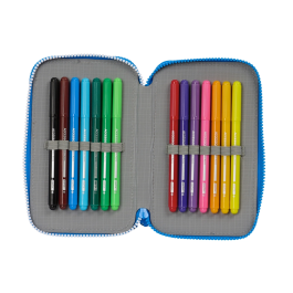 Plumier Doble R. C. Deportivo de La Coruña Azul 12.5 x 19.5 x 4 cm (28 piezas)