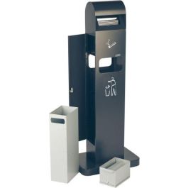 PROBBAX - AT-0262-DGRY - Cenicero de suelo para exterior con papelera - 40,3 x 26,2 x 104,1 cm - Cenicero 2L y papelera 8L - Gris oscuro