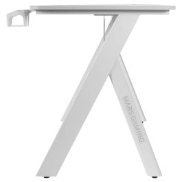 Mars Gaming Mesa MGD100RGBW RGB 100 cm Fibra de Carbono, Soporte para Cascos y Botellas