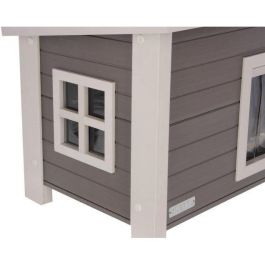 Casa para gatos - KERBL - ECO Eli - Gris / Blanco - 57 x 45 x 43 cm