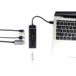 eSTUFF Hub Móvil USB-C 5-en-1, HDMI 4K, USB, Red, Power Delivery 100W para Laptops, Windows, macOS, ChromeOS, iOS, Android