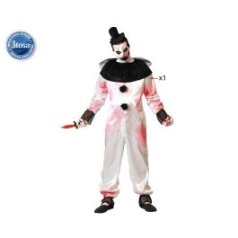 Disfraz Payaso Macabro Con Mono Blanco Y Detalles Negros Hombre Talla M-L