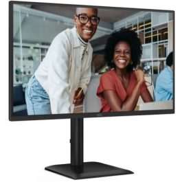 AOC 27E4U - Monitor Profesional 27 Pulgadas Full HD IPS 120Hz, Panel Antirreflejos, Altura Ajustable 150 mm, Hub USB 3.2, Altavoces Integrados, Negro