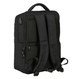 Safta Mochila Sevilla FC Premium Portátil 15,6" + USB Negro 31x44x13cm