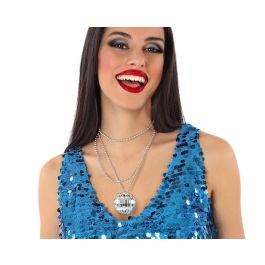 Collar Bola Disco Plateada Brillante 88 cm para Disfraces Años 70, Fiestas y Festivales - Doble Cadena y Efecto Espejo Glamuroso Precio: 0.99000022. SKU: B1CTG5THXT