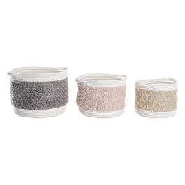 Cesta Kids DKD Home Decor Rosa Palo Gris Oscuro 34 x 27 x 34 cm Set de 3 Precio: 49.58999991. SKU: S3039166