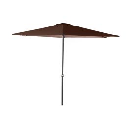 DKD Home Decor Parasol Sunlla de Jardín 270x270 cm, 250 cm Alto, Marrón Gris Oscuro, Plegable, Acero y Poliéster 160 gsm con 6 Varillas