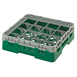 CAMBRO - 16S318-119 - Cesta de lavado 16 comp. 1 altura - 10,9 cm Ø máx. - alt. máx. 9,4 cm - 50 x 50 x 14,3 cm - Verde sherwood Precio: 44.89000054. SKU: B1DS23NV6M