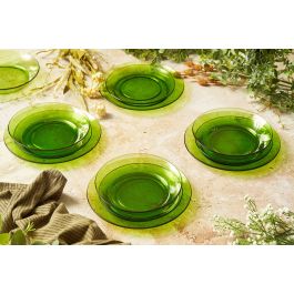 Duralex Vajilla Lys 12 piezas verde (4 llanos 23.5 cm, 4 hondos 19.5 cm, 4 postre 19 cm) (2 Unidades)