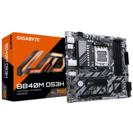 GIGABYTE B840M DS3H Placa base - Procesadores AMD Ryzen 9000, VRM de 8+2+2 fases, hasta 8200 MHz DDR5, 2xPCIe 4.0 M.2, LAN 2.5GbE, USB 3.2 Gen 1