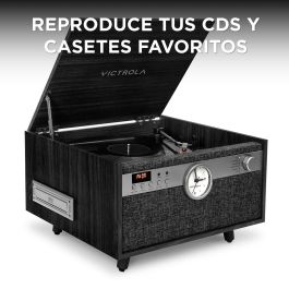 Victrola Tocadiscos Century con reloj Negro