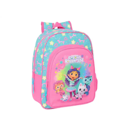 Mochila Escolar Gabby's Dollhouse Confetti Rosa Turquesa 26 x 34 x 11 cm Precio: 28.69000024. SKU: B1JGZEBFD4