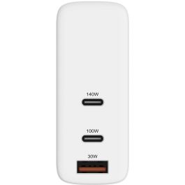 HYPER HJG140WW Cargador de Dispositivo Móvil Universal Blanco, Carga Rápida, 2 Puertos USB Tipo C, Interior, 2m
