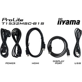 IIYAMA T1532MSC-B1S Monitor Táctil 15" (38.1cm) XGA LCD 4:3 ProLite, 10 Puntos Táctiles, HDMI+DP, 8ms, Negro