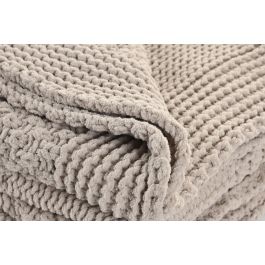 DKD Home Decor 2c25 Manta Sofá Urban Beige de Punto Poliéster 170x130 cm (Pack 2 Unidades)